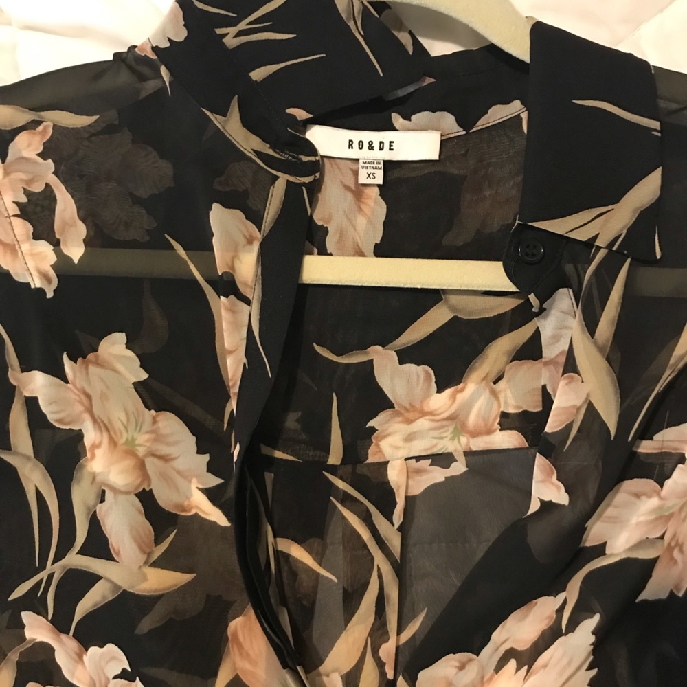 RO & DE oversized sheer top, XS